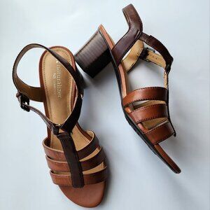 Naturalizer Size 6.5 Block Heel Leather Sandals